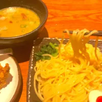 梅田 あらうま堂 つけ麺 唐揚げミニチャーハンセット|ぴょんこさん