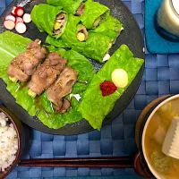 Snapdishの料理写真:豚肉ロールサンチュ巻き|KENさん