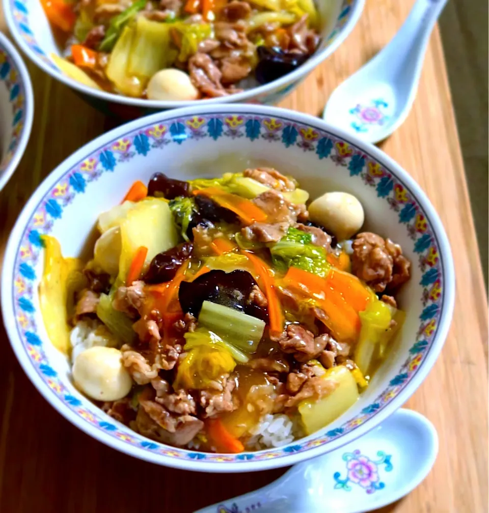 白菜と豚肉のうま煮丼（中華飯）|庄子 弥さん