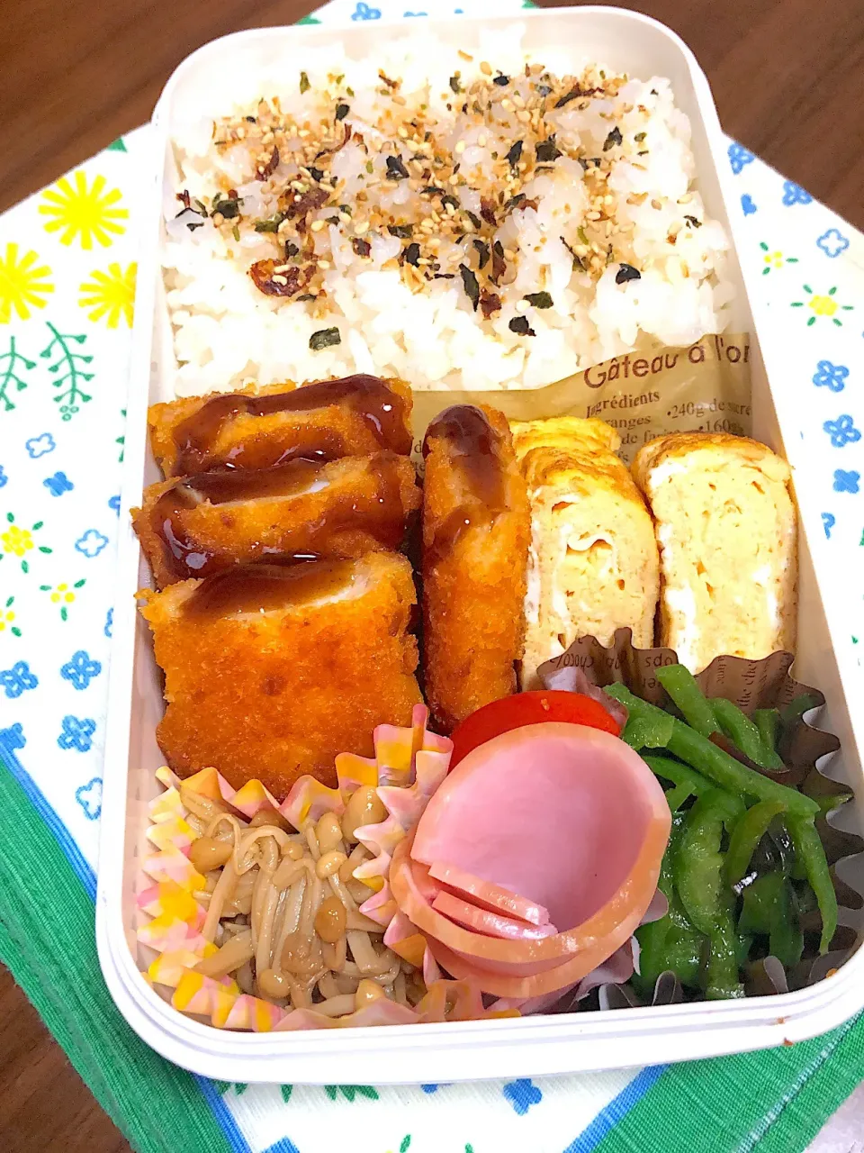 11.5☆旦那弁当
イカフライ
卵焼き
えのきのバター醤油
無限ピーマン
ロースハム|のん∞さん