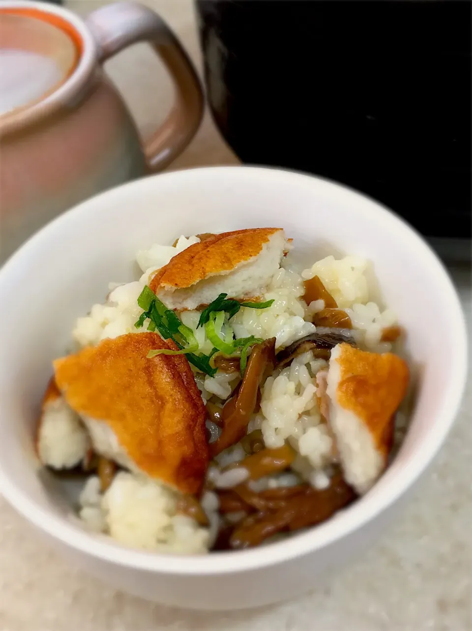 キノコ入りご飯＋さつま揚げ|ミーさん