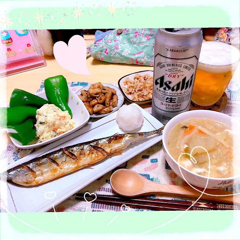 Snapdishの料理写真:１１／５ ｍｏｎ
晩ごはん🍴＊○°|rinaronarさん