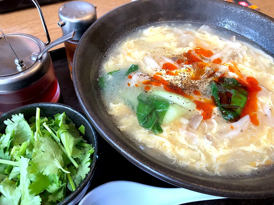 パクチー酸辣湯麺＠８番らーめん|らーめん好き！さん