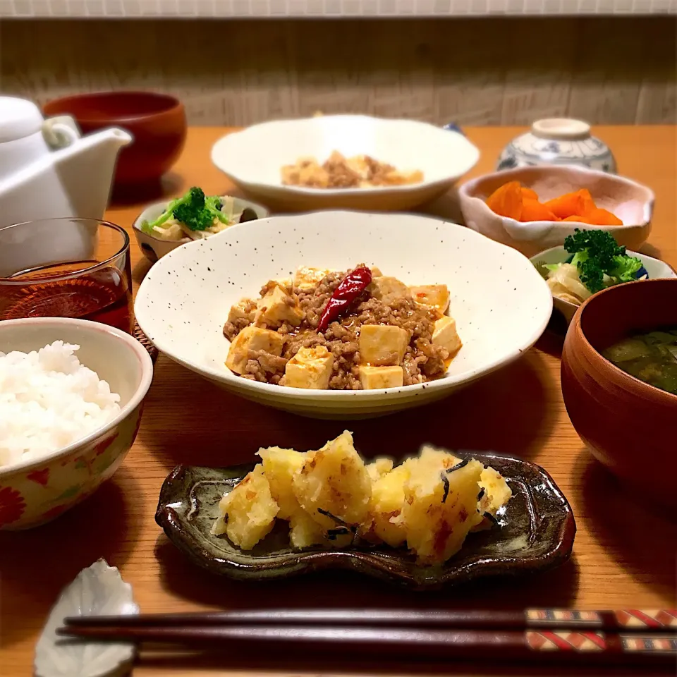 麻婆豆腐の晩ごはん|むぎこさん