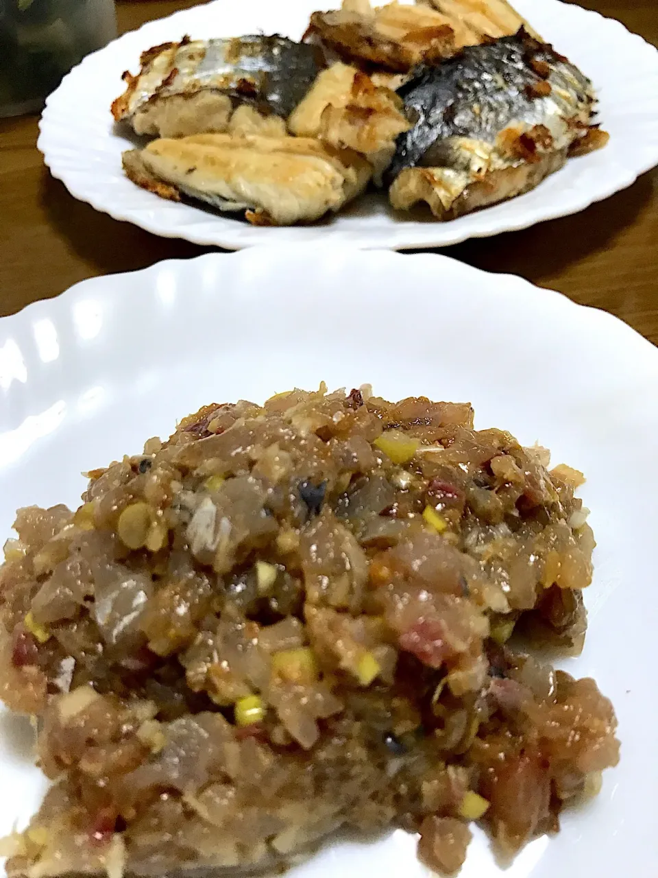 アジのなめろうとサワラの焼き魚|wildcat山猫さん