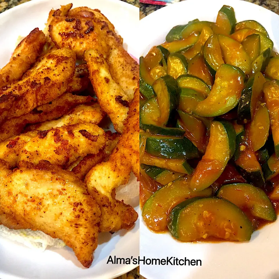 Ready for Lunch? I have for you my very own Chicken Strips with Stir fried Veggies. yum 😋|Alma's Home Kitchenさん