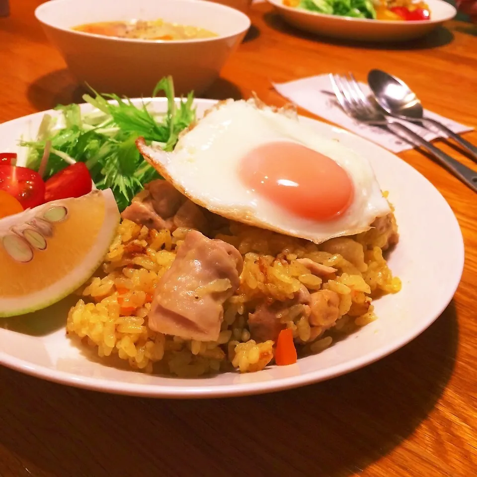 炊飯器で♪チキンカレーピラフ♪|ニコさん