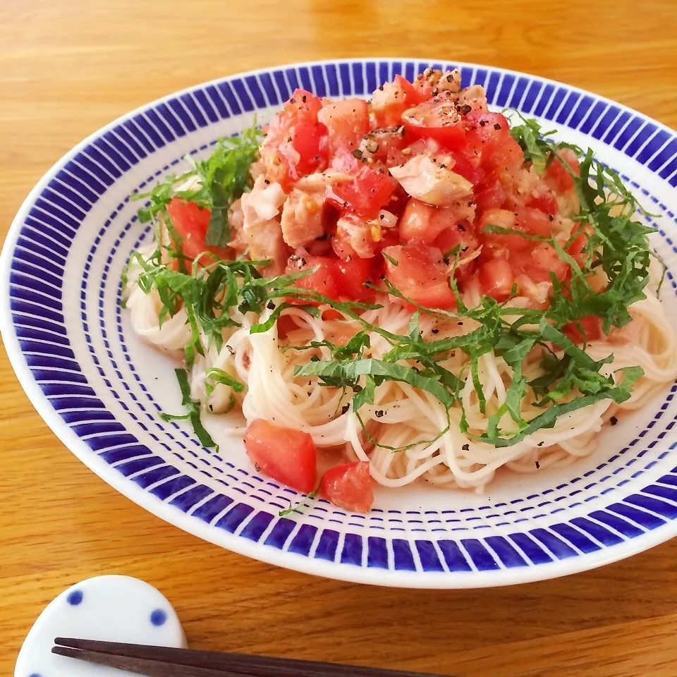 冷製トマトのイタリアン素麺♪|ニコさん