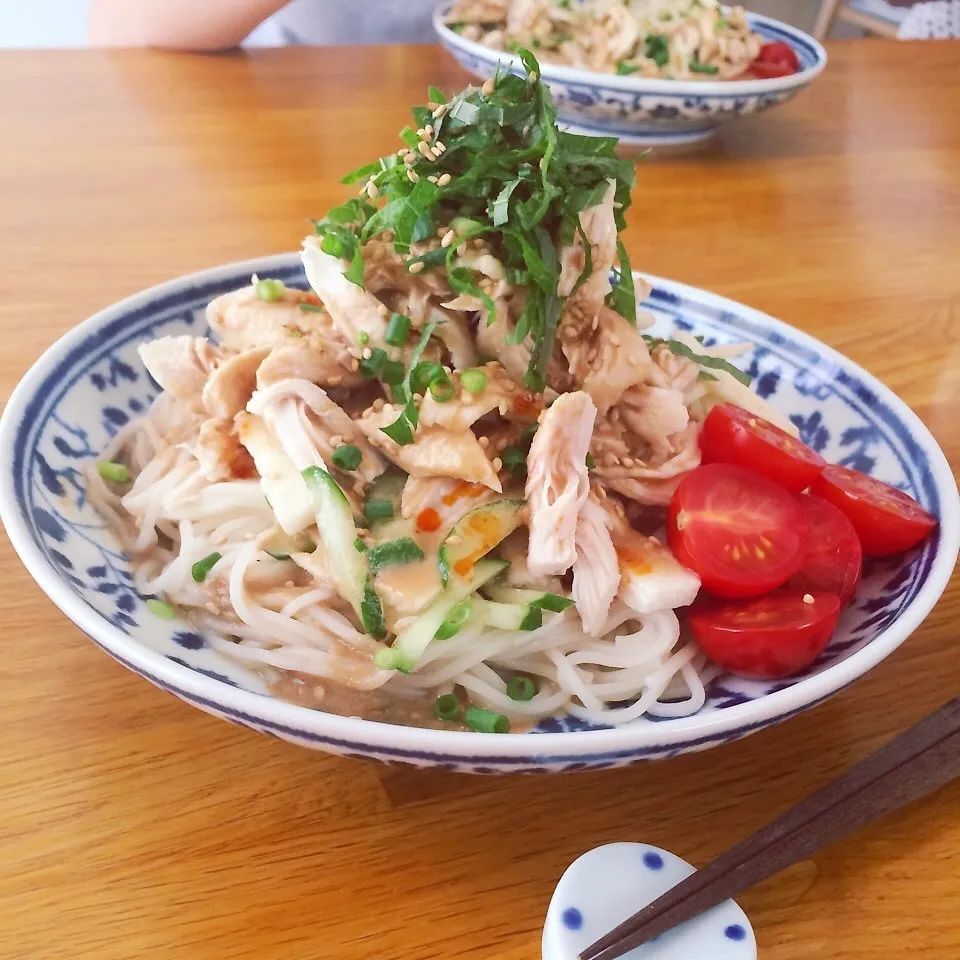 棒棒鶏風♪ごまダレ素麺♪|ニコさん