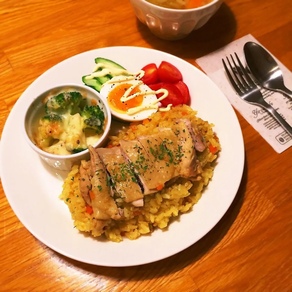 炊飯器で♪チキンカレーピラフ♪|ニコさん