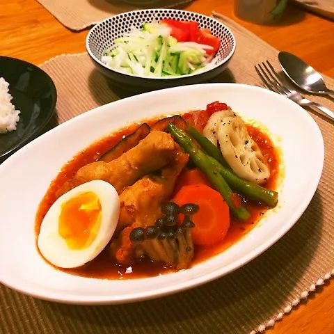 Snapdishの料理写真:市販のルーで♪トマトスープカレー♪|ニコさん