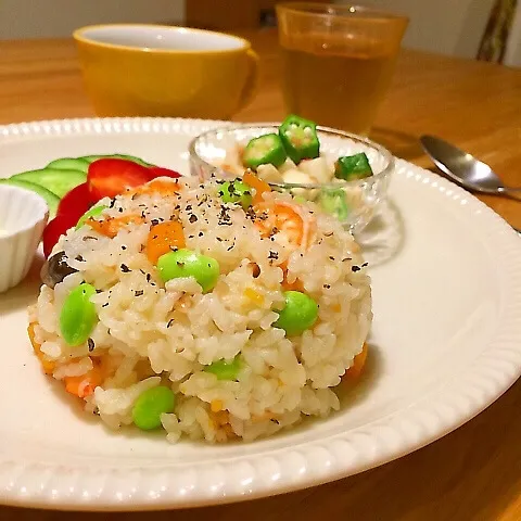 スイッチポン♪で海老ピラフ♪|ニコさん