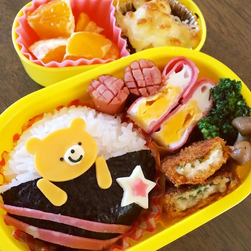 クマちゃんおにぎり弁当|はるちるさん