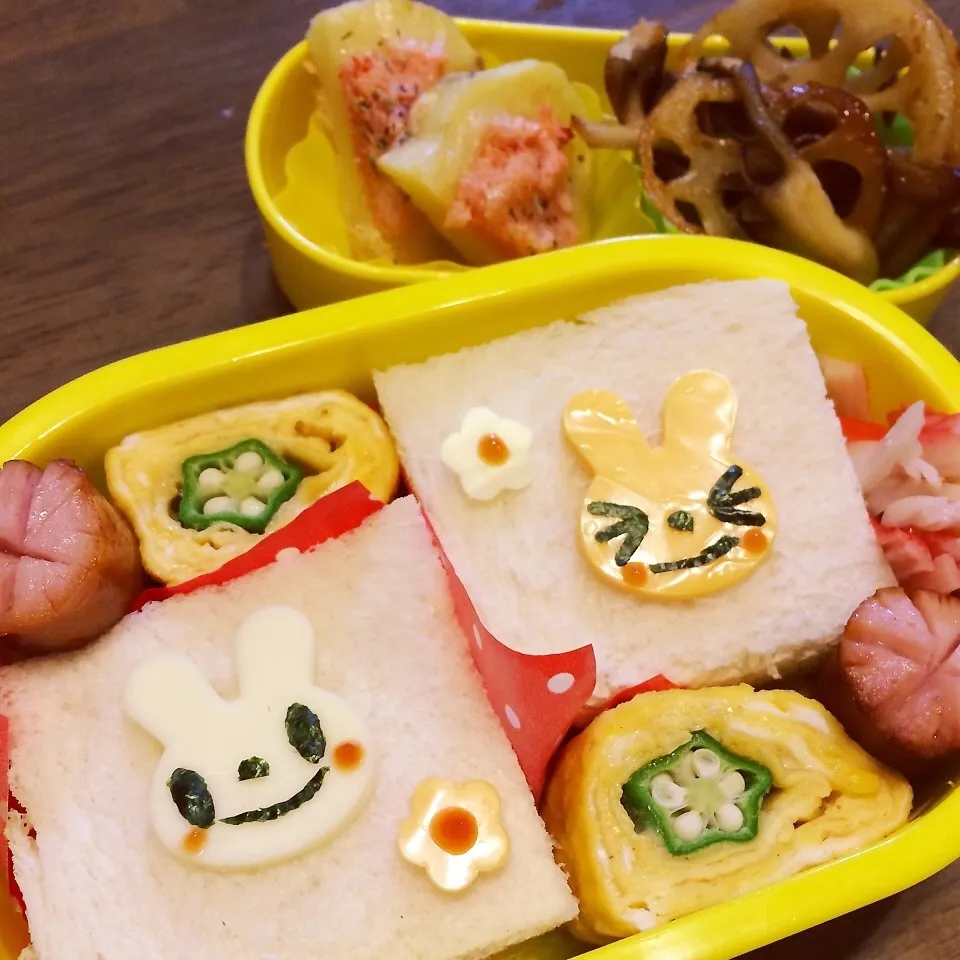 うさぎさんのサンドイッチ弁当|はるちるさん