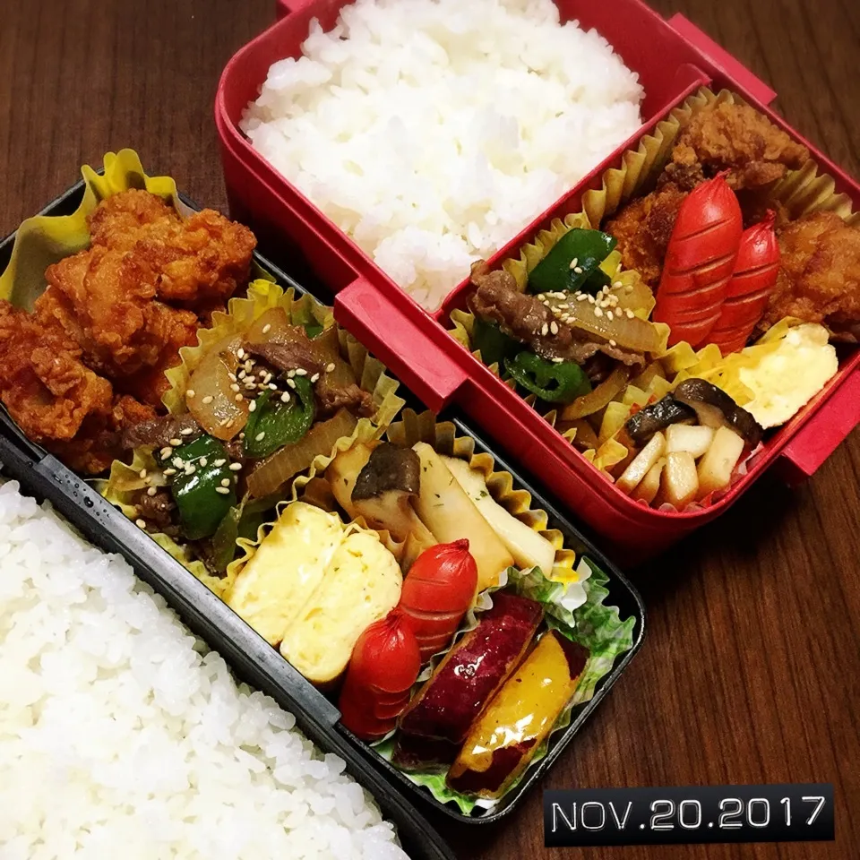 Snapdishの料理写真:男子高校生兄弟弁当|TOMOさん