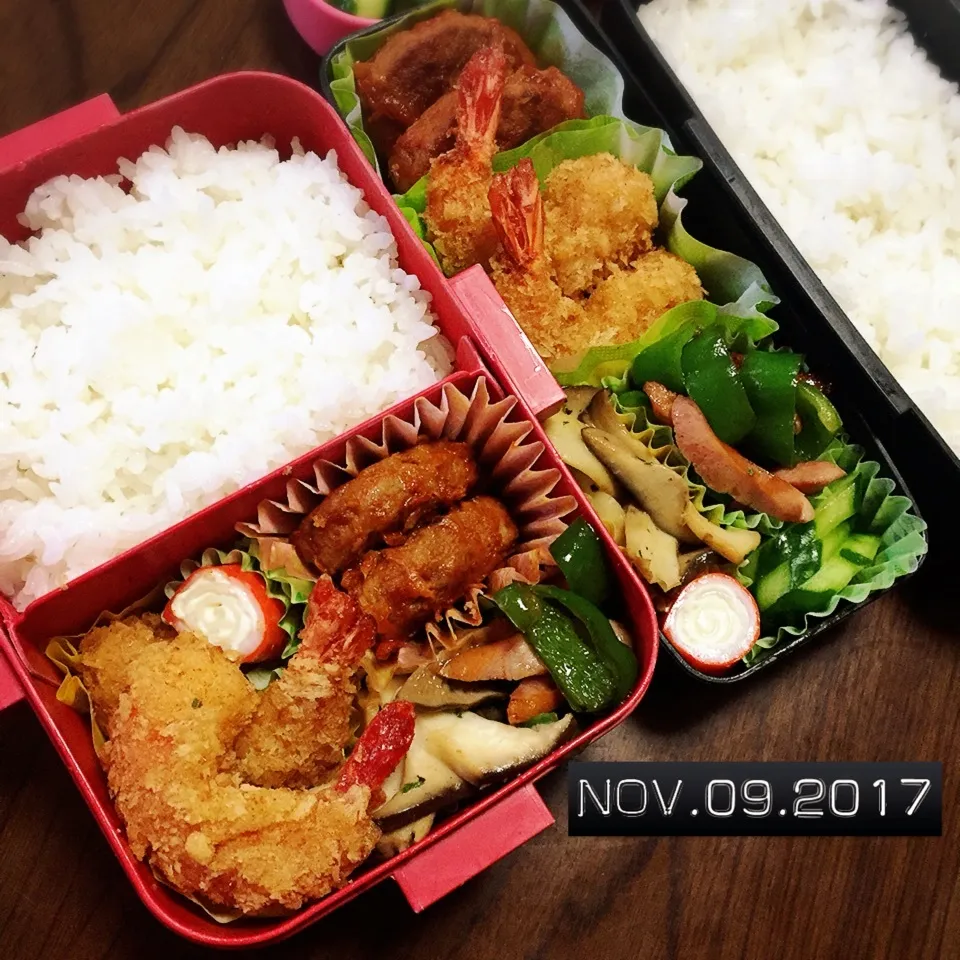 Snapdishの料理写真:男子高校生兄弟弁当|TOMOさん