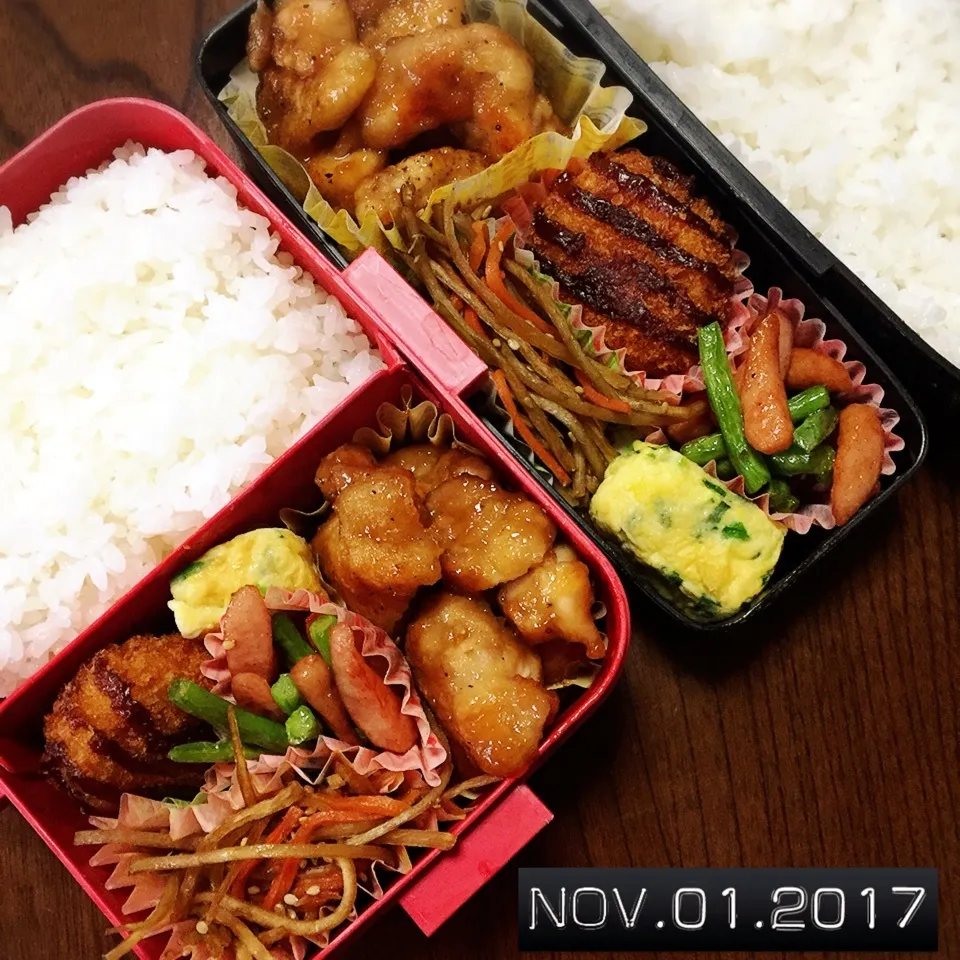 Snapdishの料理写真:男子高校生兄弟弁当|TOMOさん