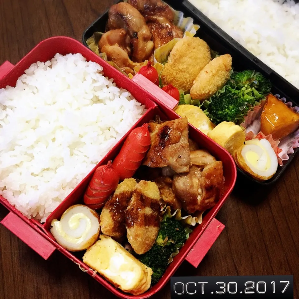 Snapdishの料理写真:男子高校生兄弟弁当|TOMOさん