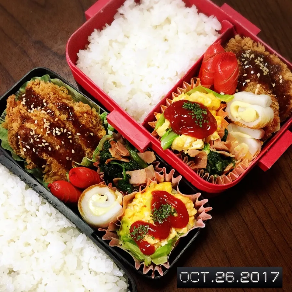 Snapdishの料理写真:男子高校生兄弟弁当|TOMOさん