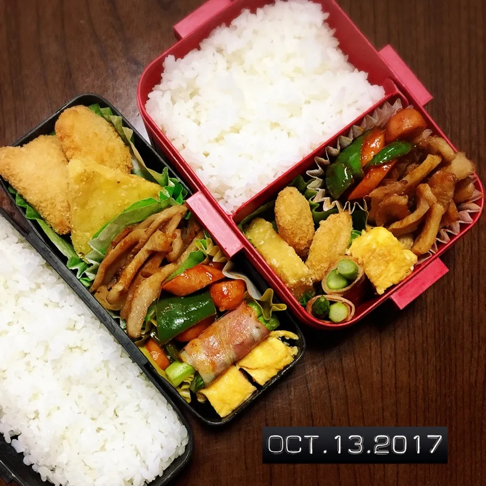 Snapdishの料理写真:男子高校生兄弟弁当|TOMOさん