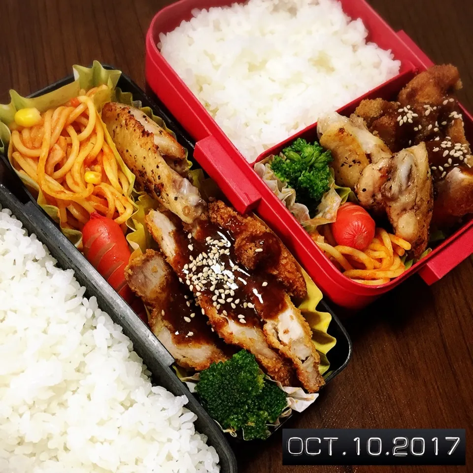 Snapdishの料理写真:男子高校生兄弟弁当|TOMOさん