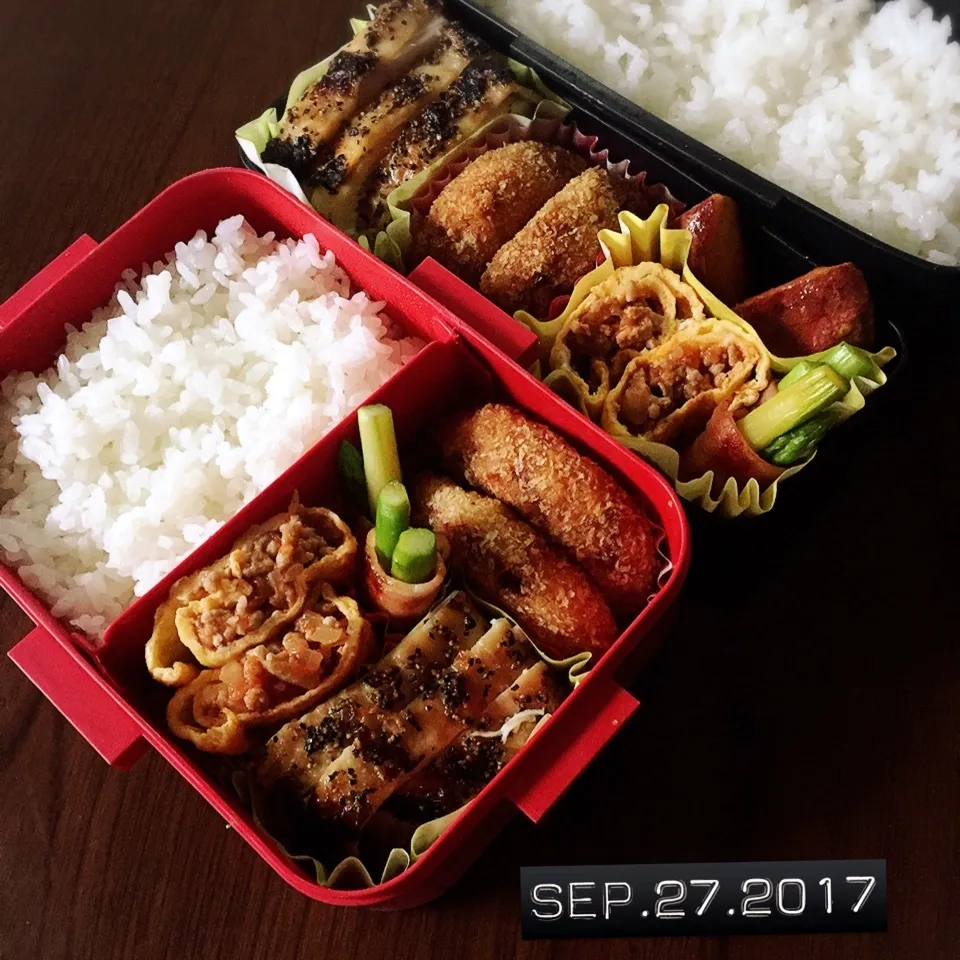 Snapdishの料理写真:男子高校生兄弟弁当|TOMOさん