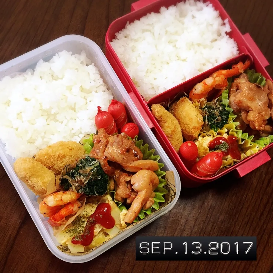 Snapdishの料理写真:男子高校生兄弟弁当|TOMOさん