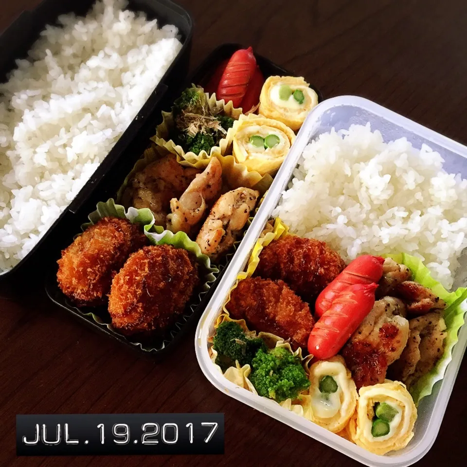 Snapdishの料理写真:男子高校生兄弟弁当|TOMOさん