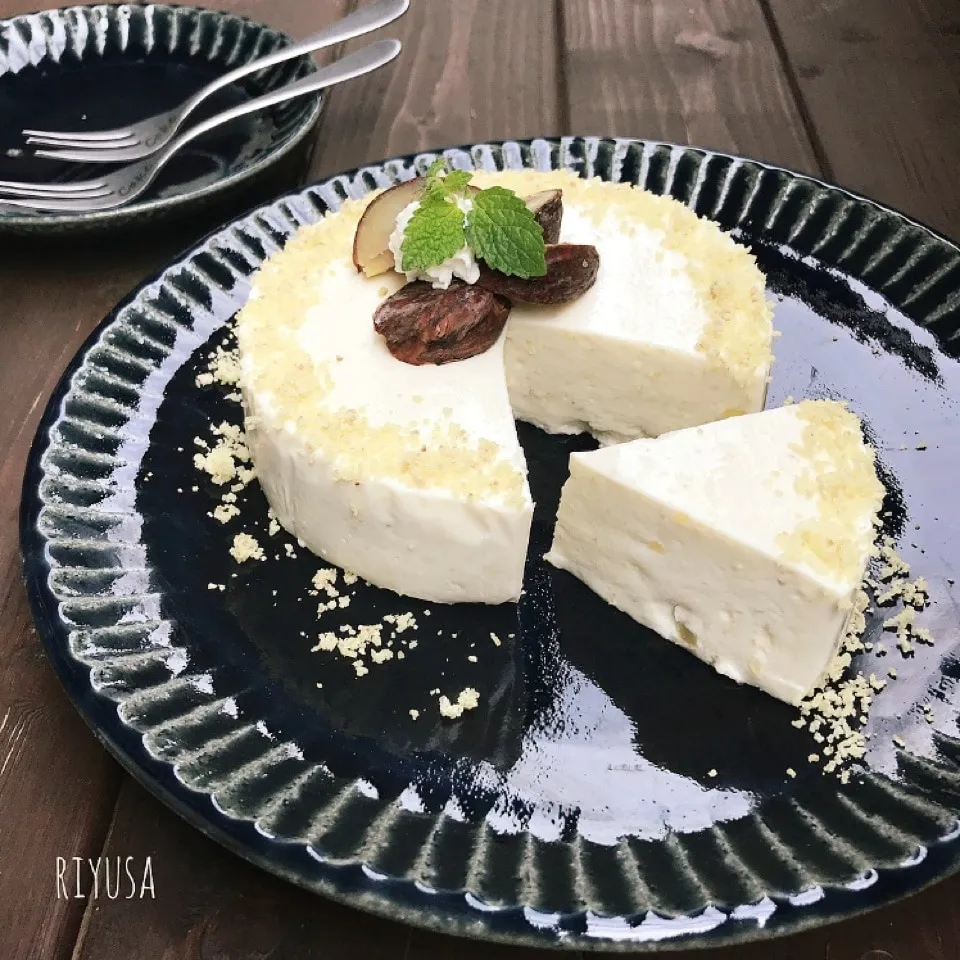 5分cook❤️生クリーム無し❤️とろけるマロンチーズケーキ|riyusaさん