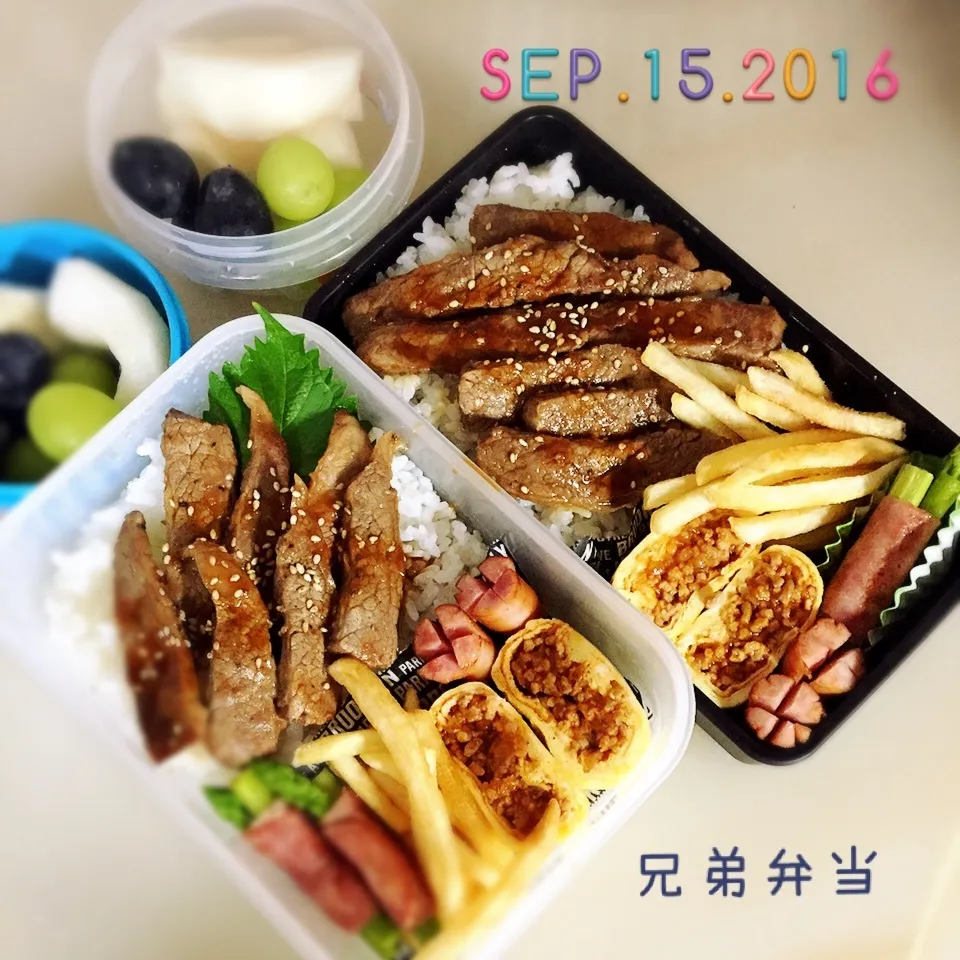 Snapdishの料理写真:兄弟弁当|TOMOさん