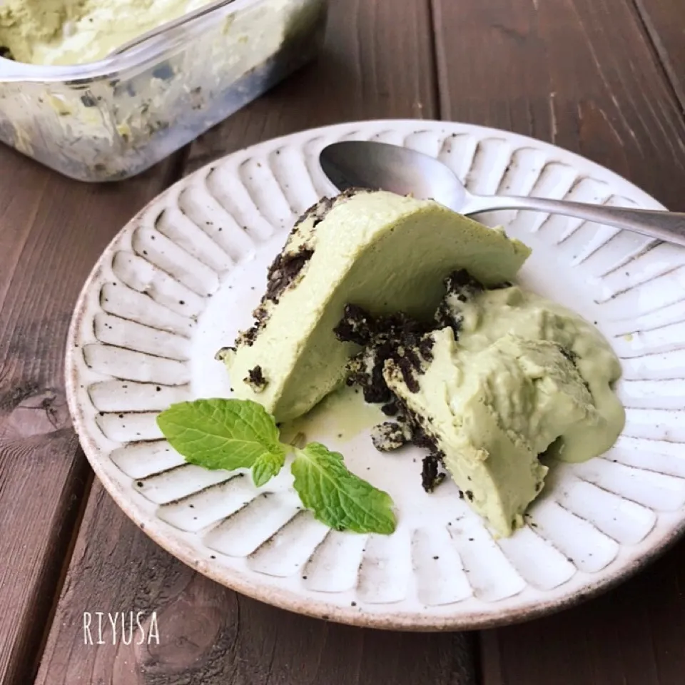 タッパーで作れる❤️抹茶のスコップチーズケーキ|riyusaさん