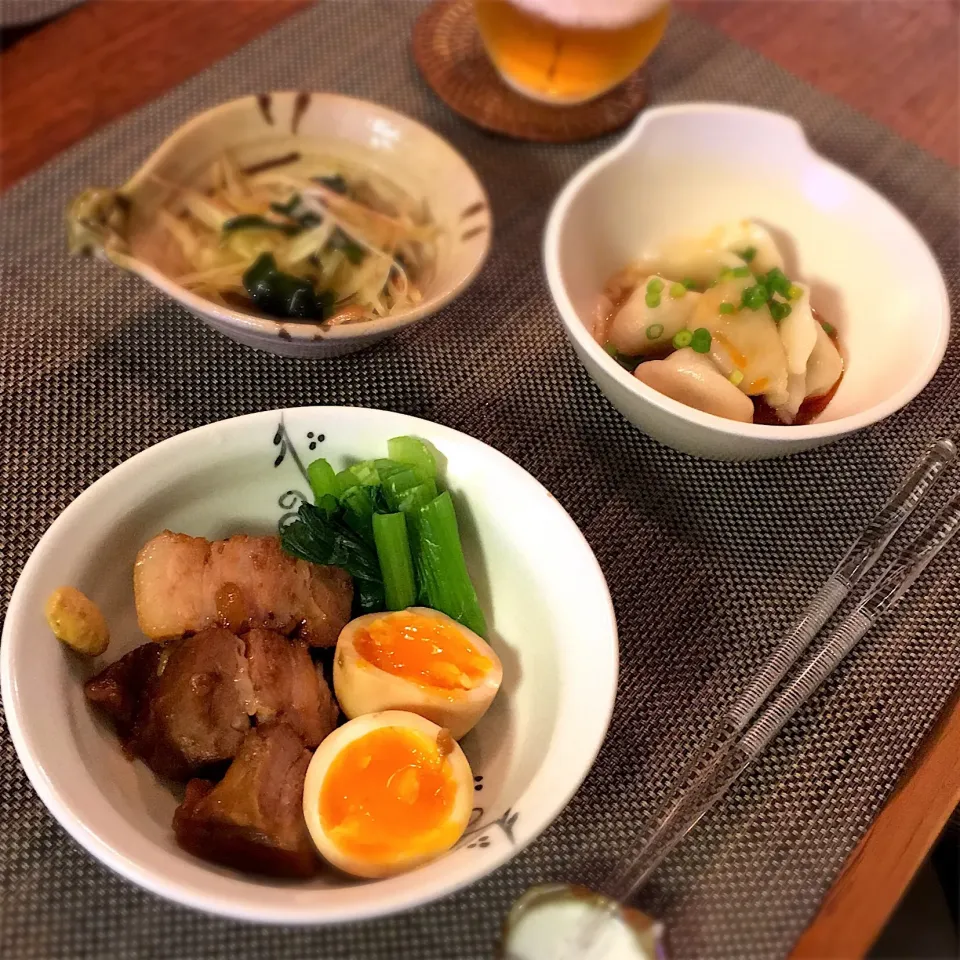 豚の角煮
水餃子
みょうがとわかめ、玉ねぎのぽん酢和え|𓇼 Ⓢ Ⓗ Ⓘ Ⓝ Ⓞ Ⓑ Ⓤ 𓇼さん