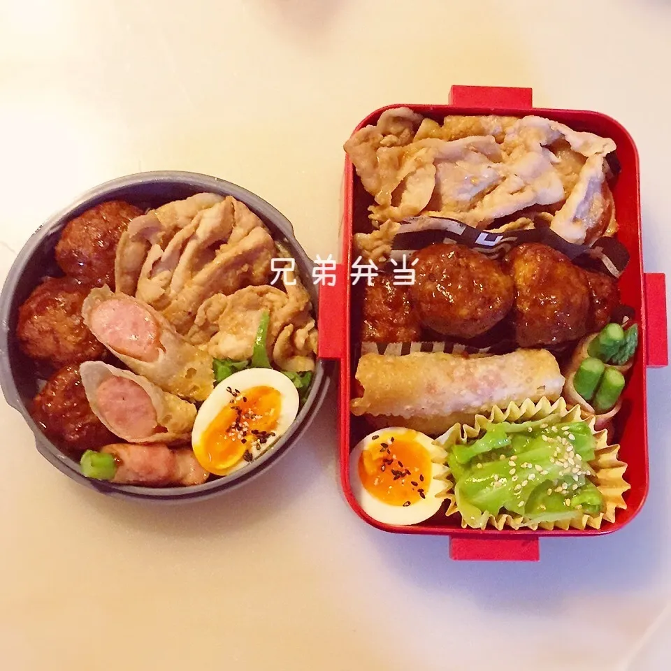 Snapdishの料理写真:兄弟野球弁当|TOMOさん