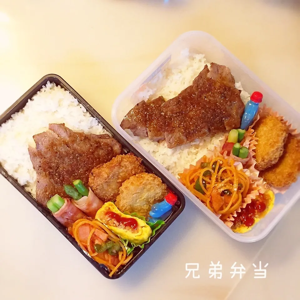 Snapdishの料理写真:高校球児&中学生弁当|TOMOさん