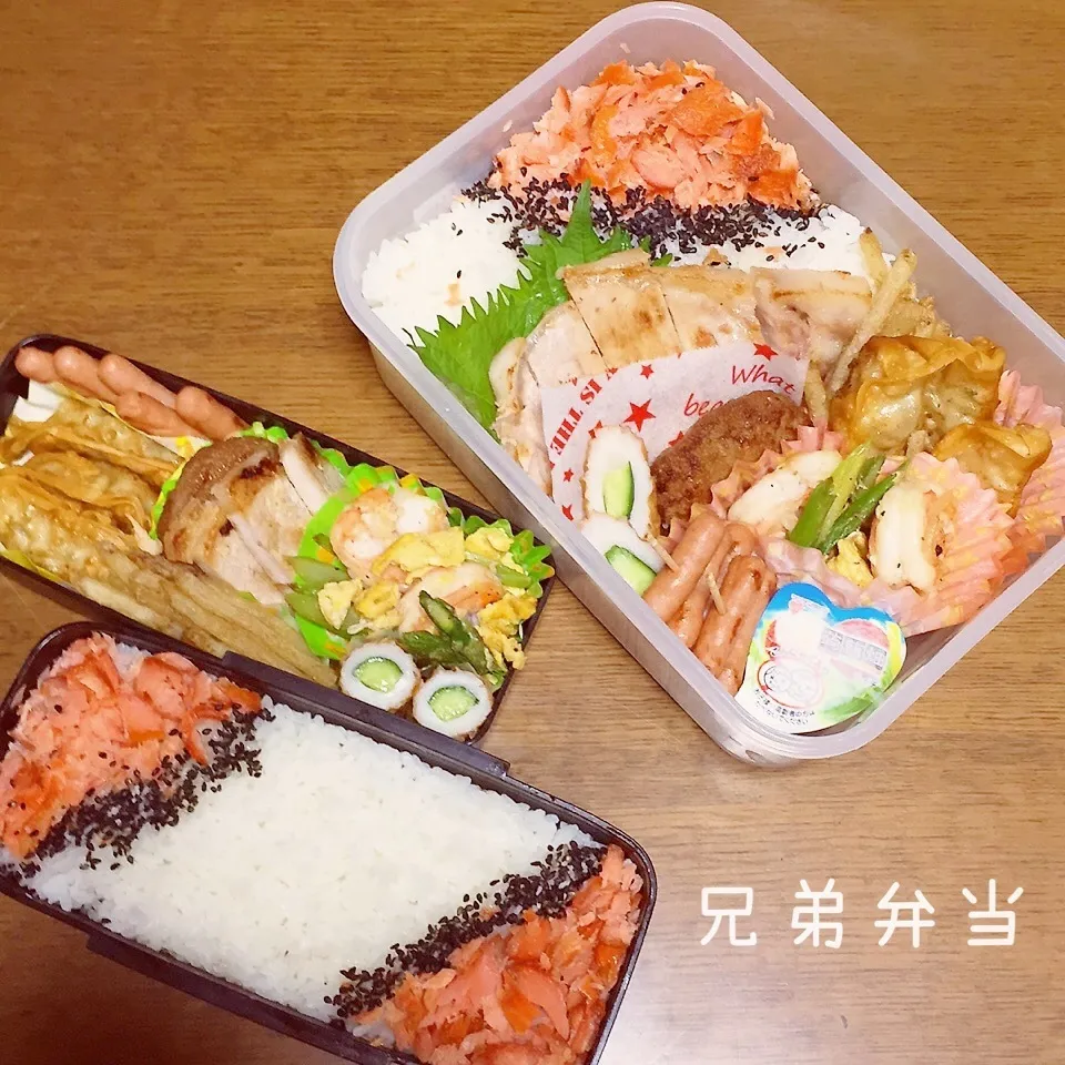 Snapdishの料理写真:高校球児&中学生弁当|TOMOさん