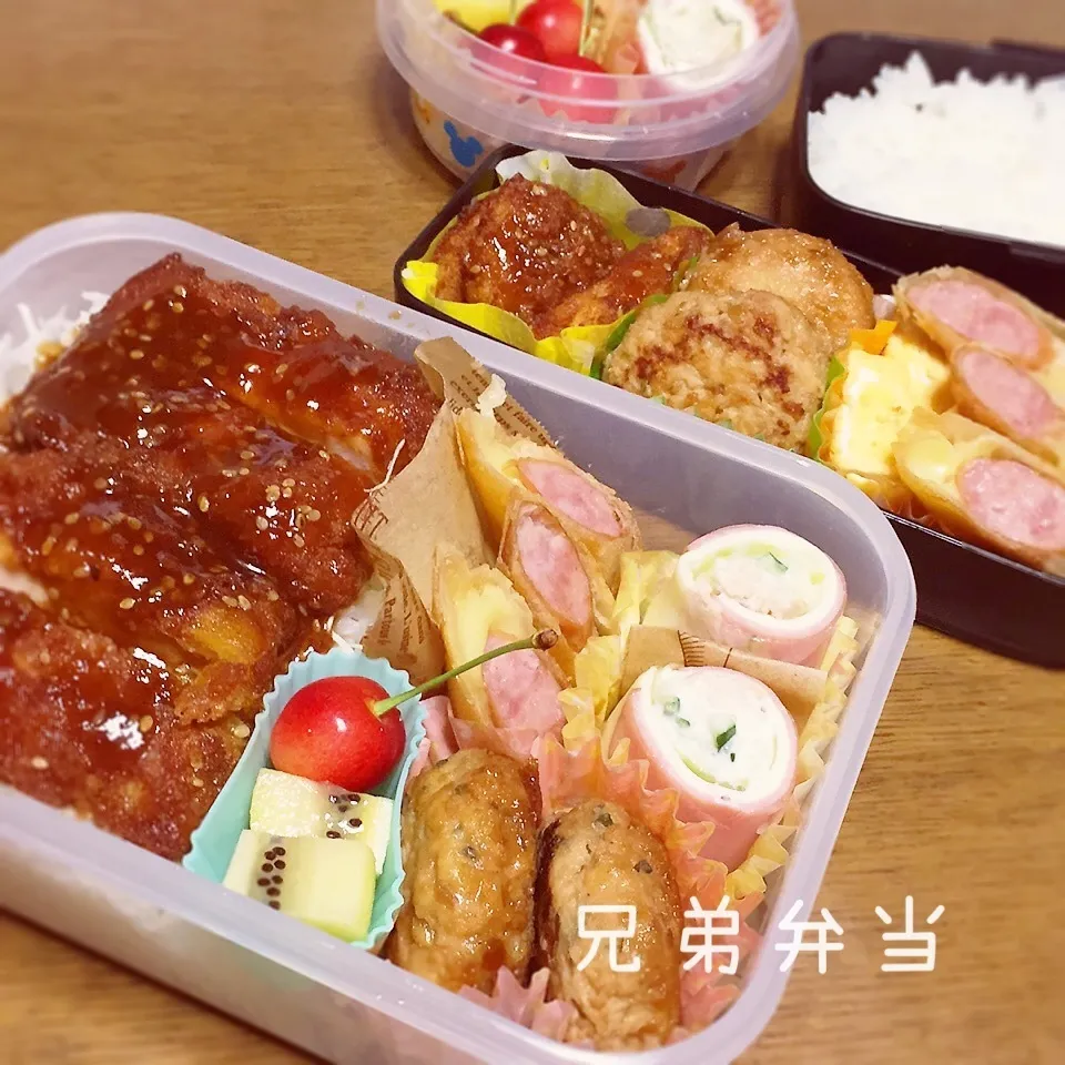 Snapdishの料理写真:高校生&中学生息子弁当|TOMOさん