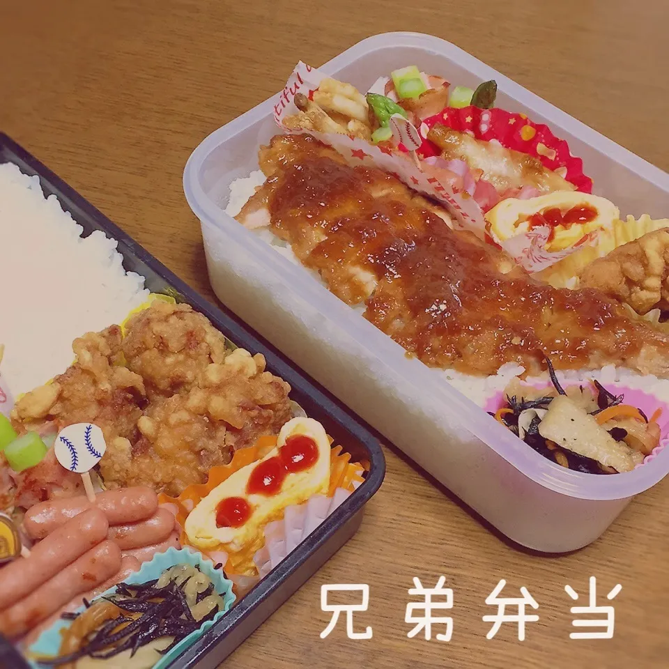 Snapdishの料理写真:高校生&中学生息子弁当|TOMOさん