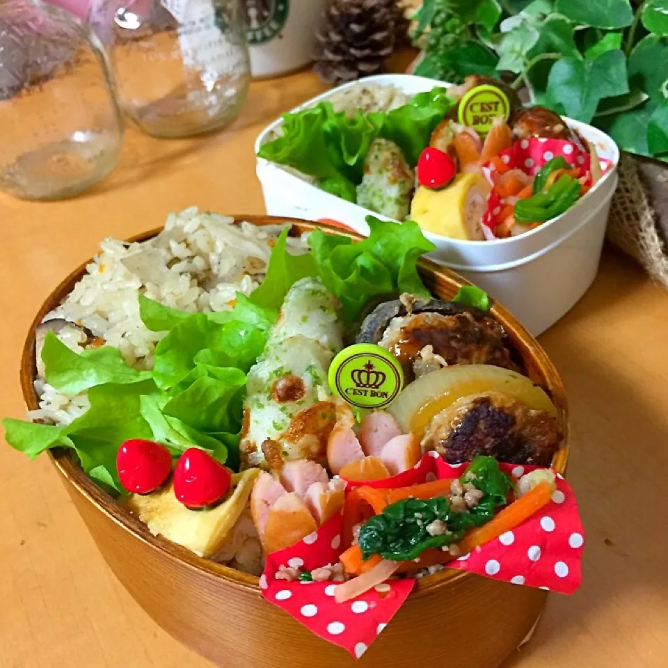 Snapdishの料理写真:娘と息子の炊き込み弁当♪|サリーさん