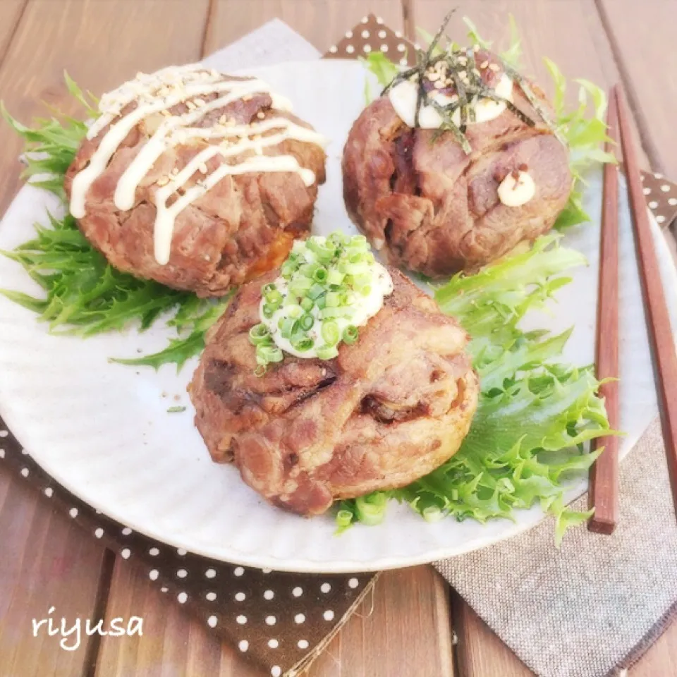 食欲の秋に！！ガッツリ飯❤️五平餅の肉巻きおにぎり|riyusaさん