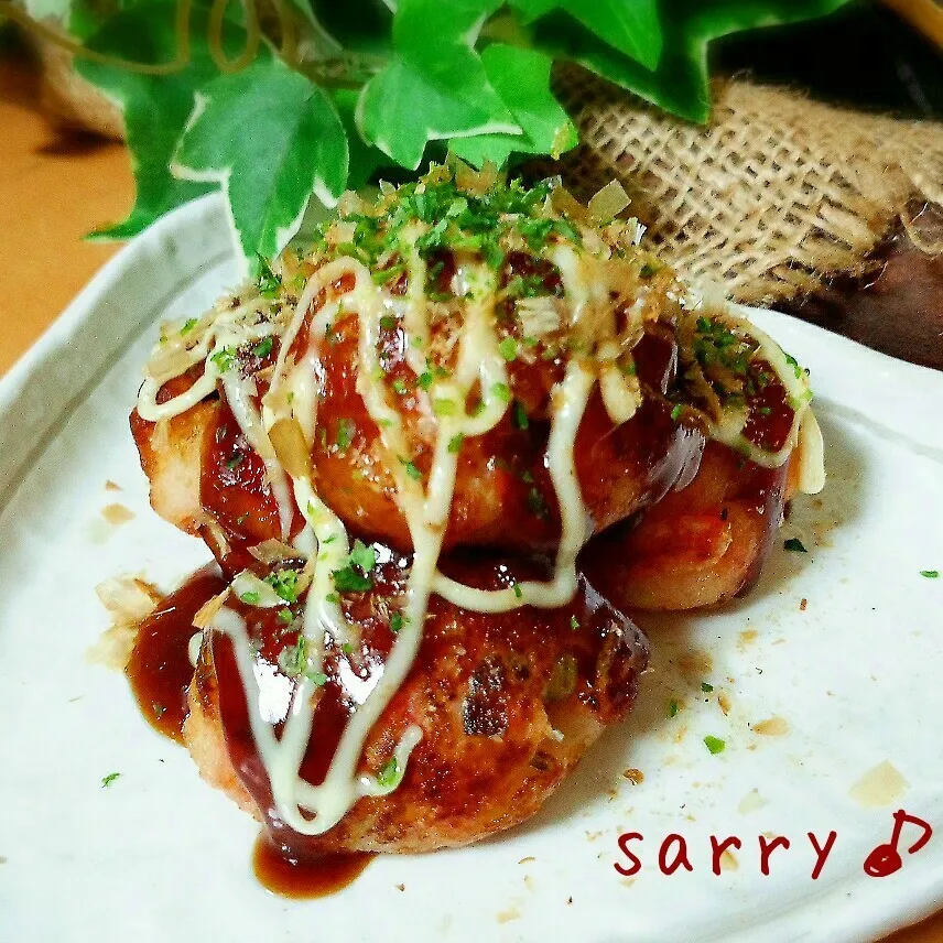 Snapdishの料理写真:めっちゃ旨ッ!!!はんぺんで作る揚げたこ焼き♡|サリーさん