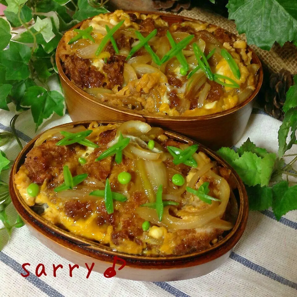 娘と息子のカツ丼弁当♡|サリーさん