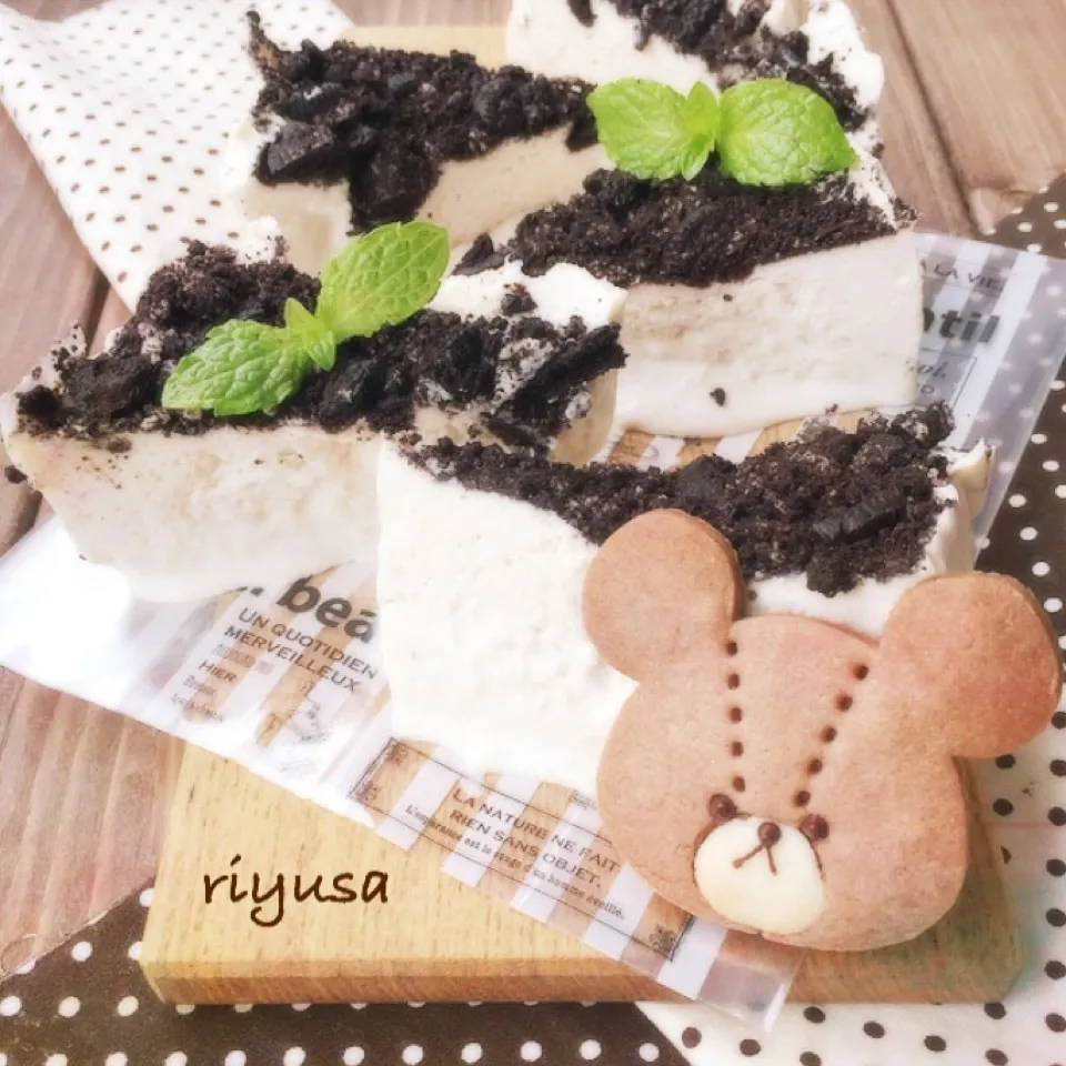 冷蔵庫まで10分♥バナナとオレオのレアチーズケーキ|riyusaさん