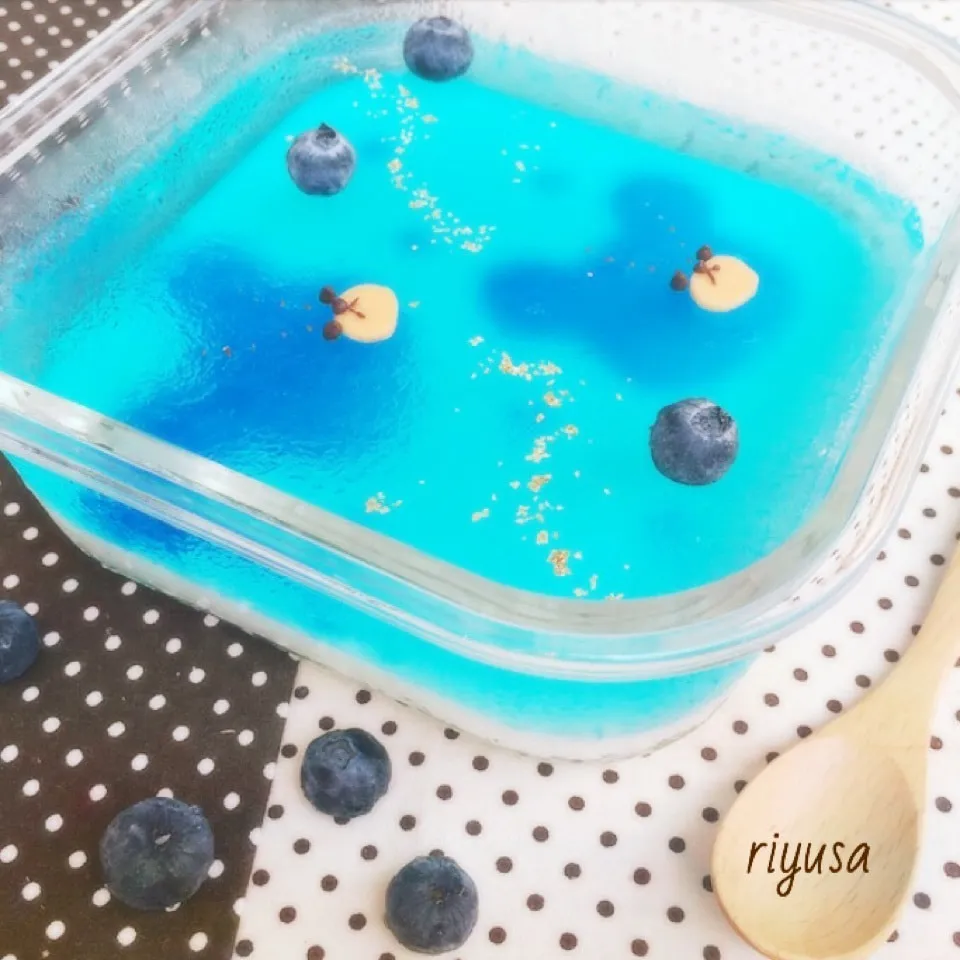 七夕にどぉぞ♥星に願いを♥2層のキラキラゼリー|riyusaさん