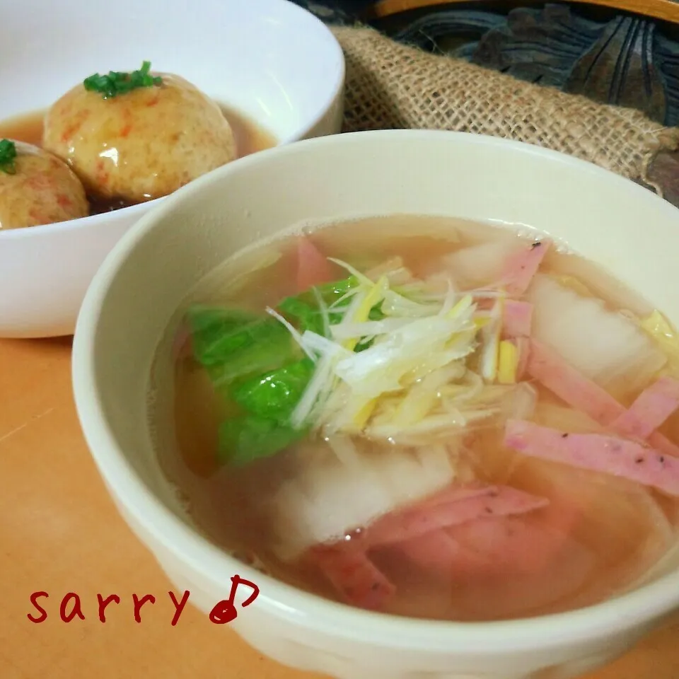 スープの会♡巡りの旅！ごま油薫白菜の中華スープ♪|サリーさん