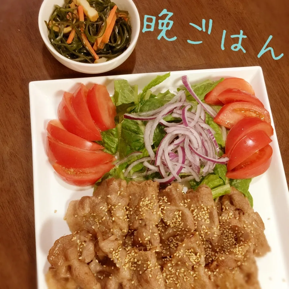 豚肩ロースの野菜巻き&すき昆布の煮物|み〜さん