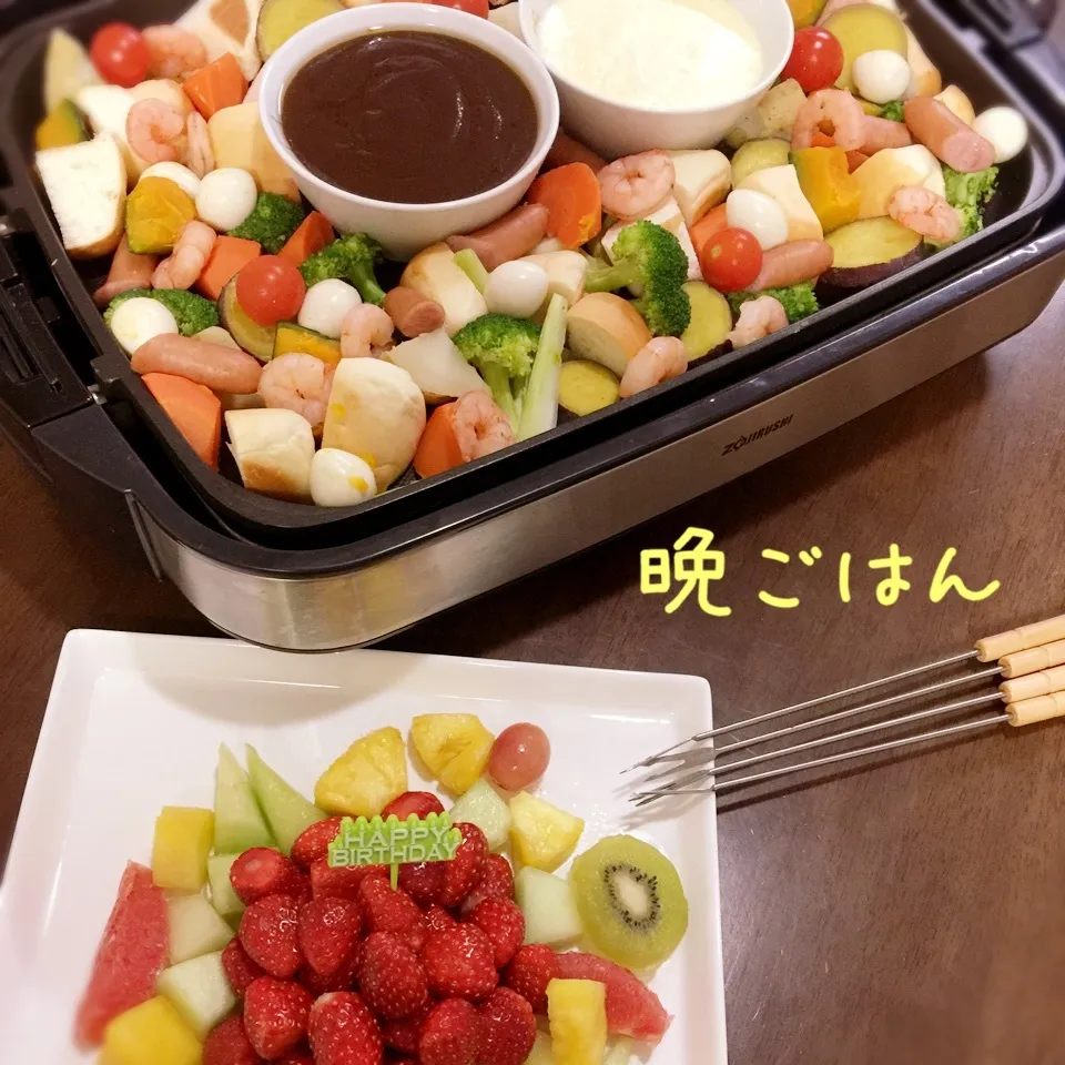 Snapdishの料理写真:チーズフォンデュ&チョコフォンデュ|み〜さん