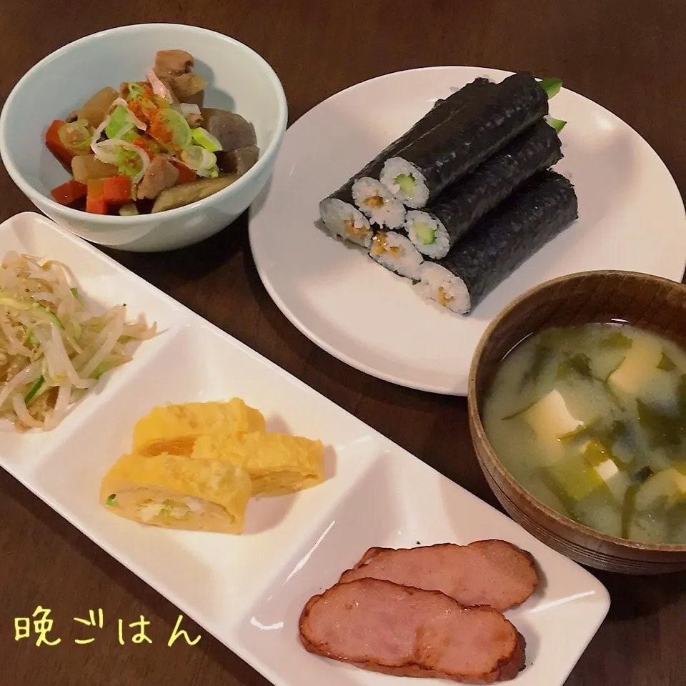 納豆巻きの定食風|み〜さん