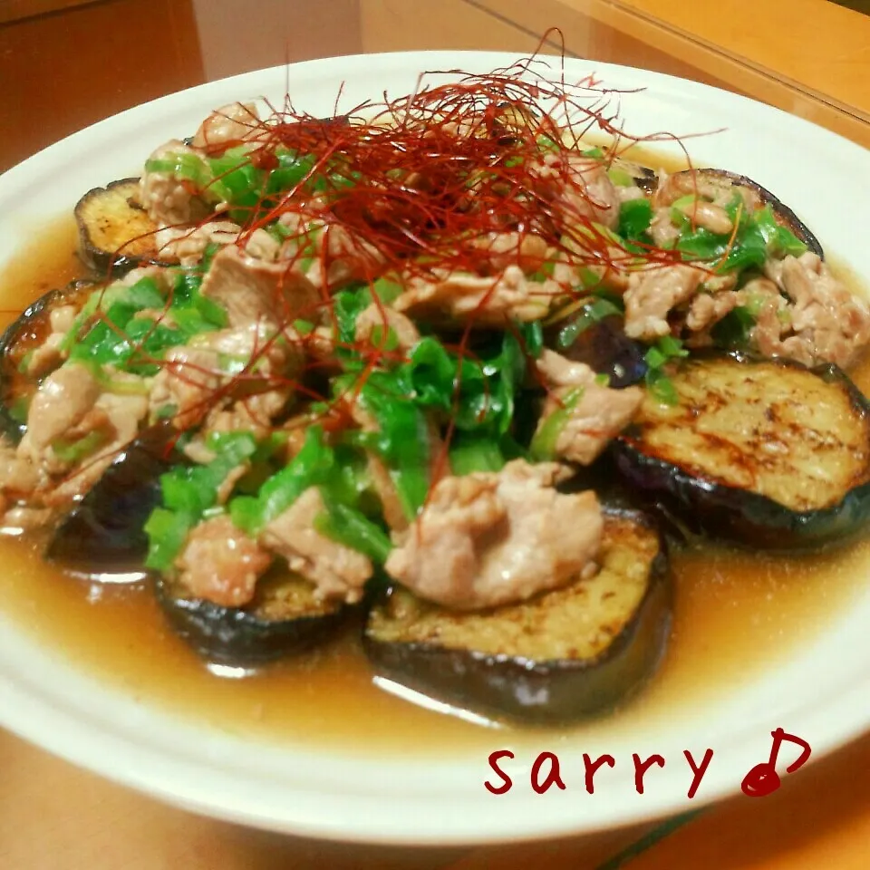 豚肉と茄子のネギあんかけ♪|サリーさん