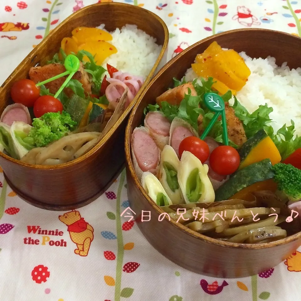 Snapdishの料理写真:今日の兄妹弁当|はなさん