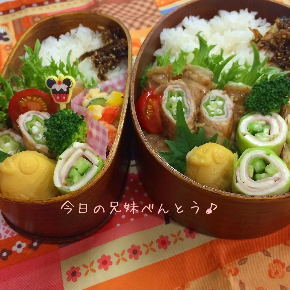 Snapdishの料理写真:今日の兄妹弁当|はなさん